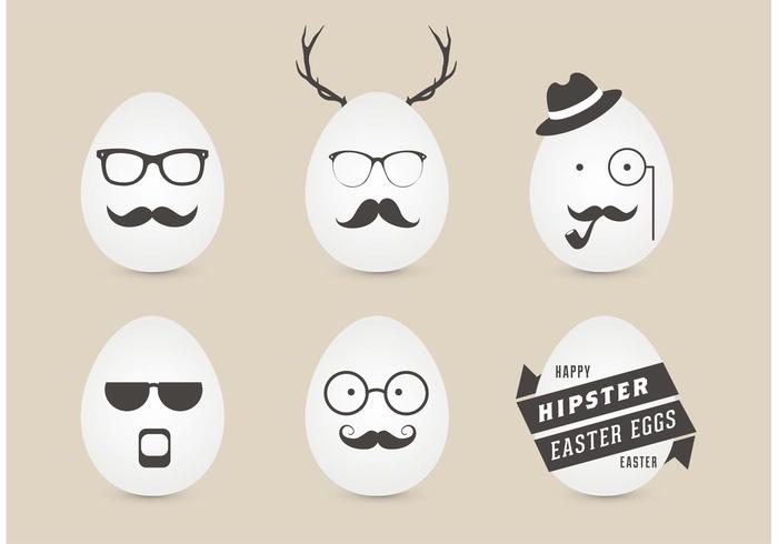 Free Male Hipster Easter Eggs Vector