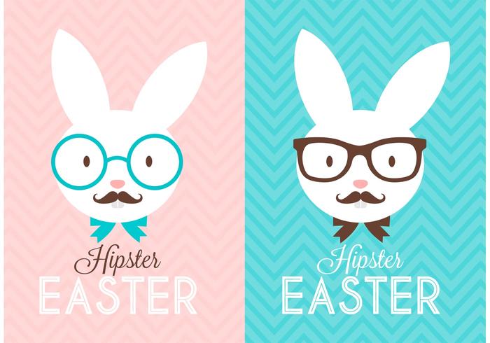 Free hipster conejo de pascua vector