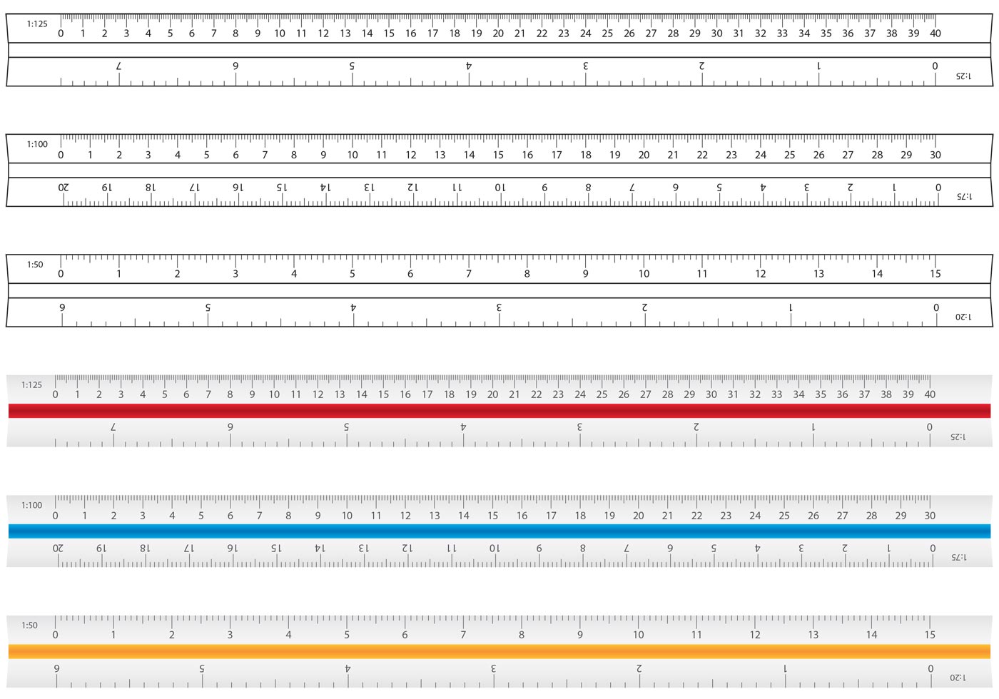 Architecture And Drafting Ruler Vectors 88897 Vector Art at Vecteezy