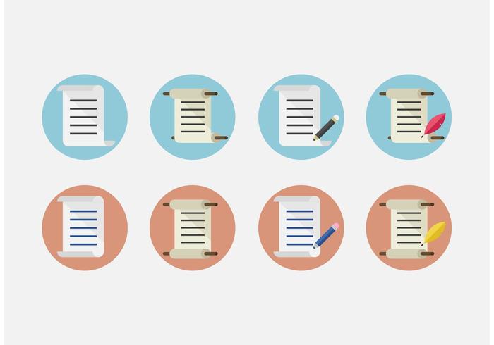 Scrolled Paper Vector Icons Scrolled Paper Vector Icons