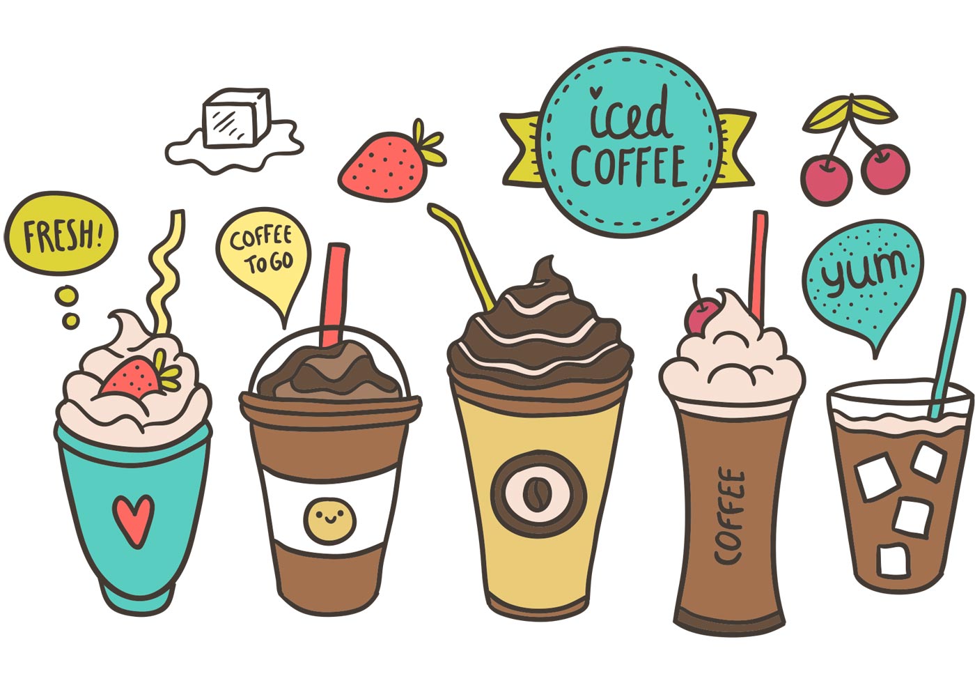 Free Iced Coffee Vector 88931 Vector Art At Vecteezy