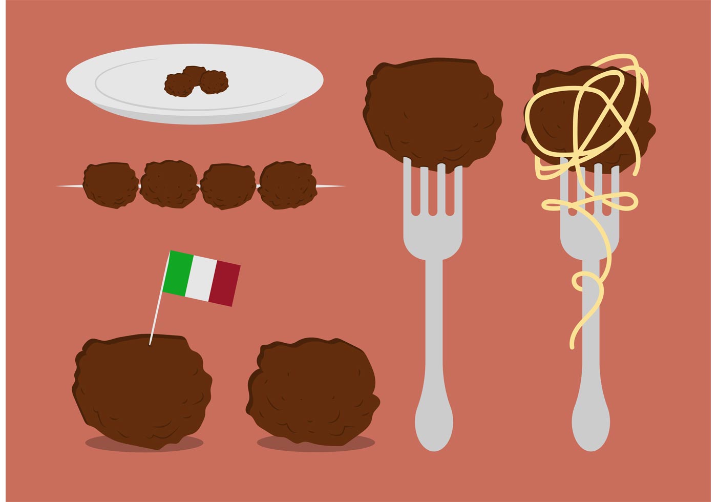 Free Meatball Vector Set 88948 Vector Art at Vecteezy