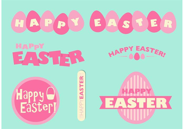 Feliz Pascua Vector Set Gráfico