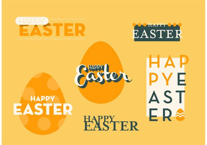 Happy Easter Vector Graphic Set