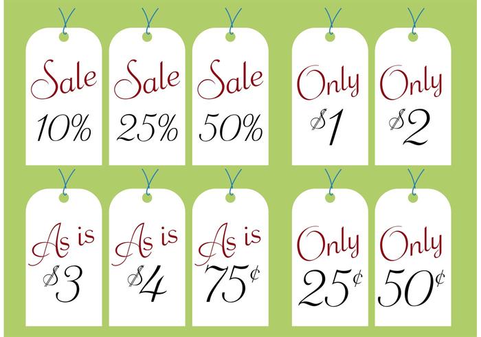 Yard Sale Price Tags Free Vector