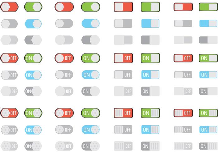 Vectores planas de encendido y apagado