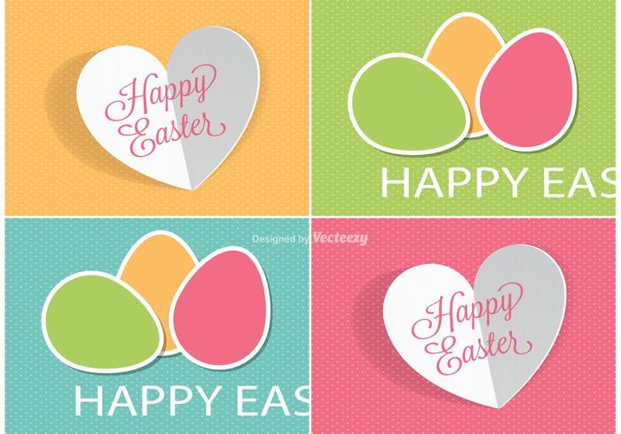 Cute Easter Labels Vectors 