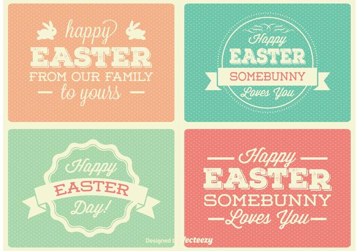 Vintage Easter Labels Vectors 