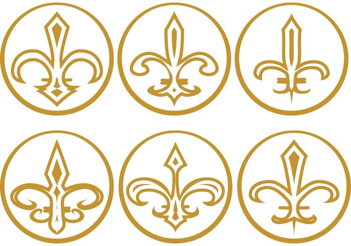 Gold Fleur de Lis Vectors Gold Fleur de Lis Vectors