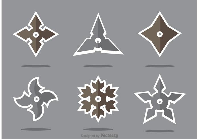 Set of Ninja Star Vector