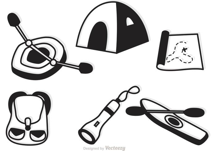 Camping Y Iconos De Recreación Vector