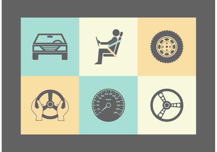 Vector Iconos de piezas de coches libres