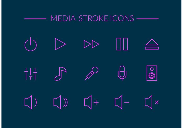 Free Media Stroke Vector Icons