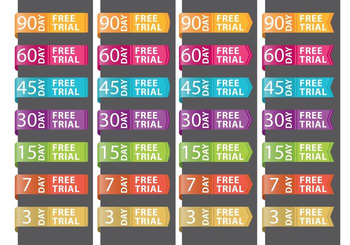 Free Trial Ribbons vector