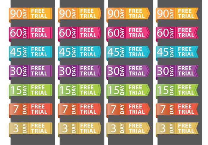 Free Trial Ribbons vector