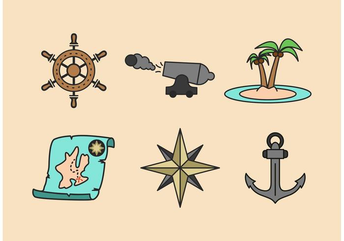 Pirate Adventure Vector Icons Pack