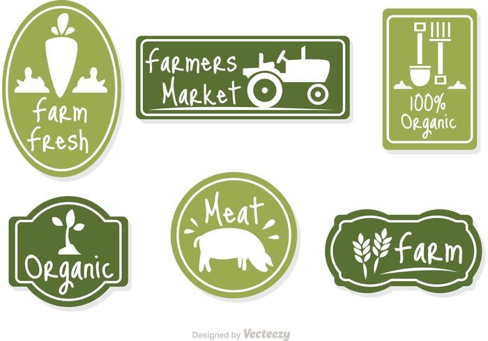 Agricultores mercado verde insignia Vector