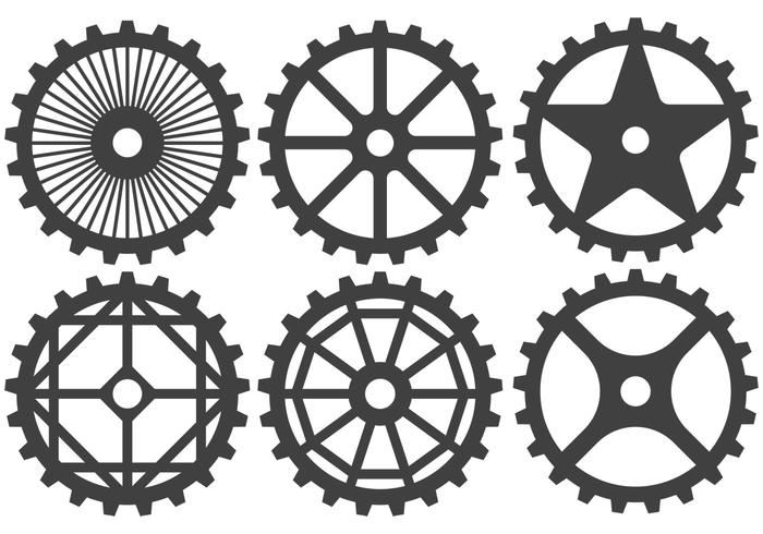 Vectores de la rueda dentada de la bici