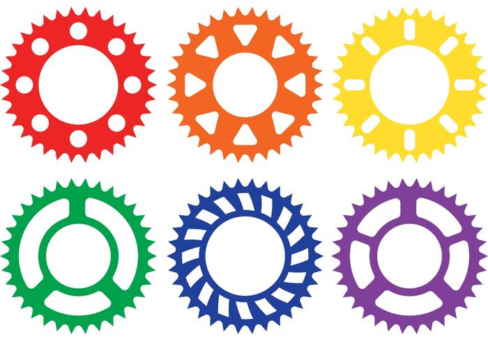 Colorful Bike Sprocket Vectors