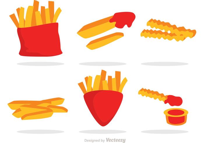 French Fries With Sauce Vector