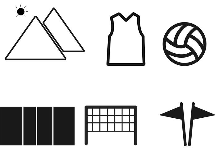 Volleyball Icons Vectors 