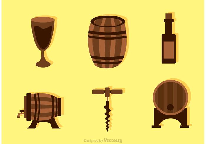 Collection Of Whiskey Icons Vector