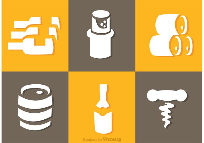 White Whiskey Icons Vector