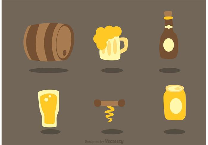 Conjunto De Alcohol Iconos Vectores