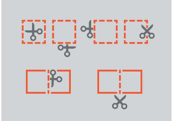 Scissors Coupon Vector Icons Scissors Coupon Vector Icons