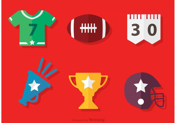 Iconos De Fútbol Americano Vector