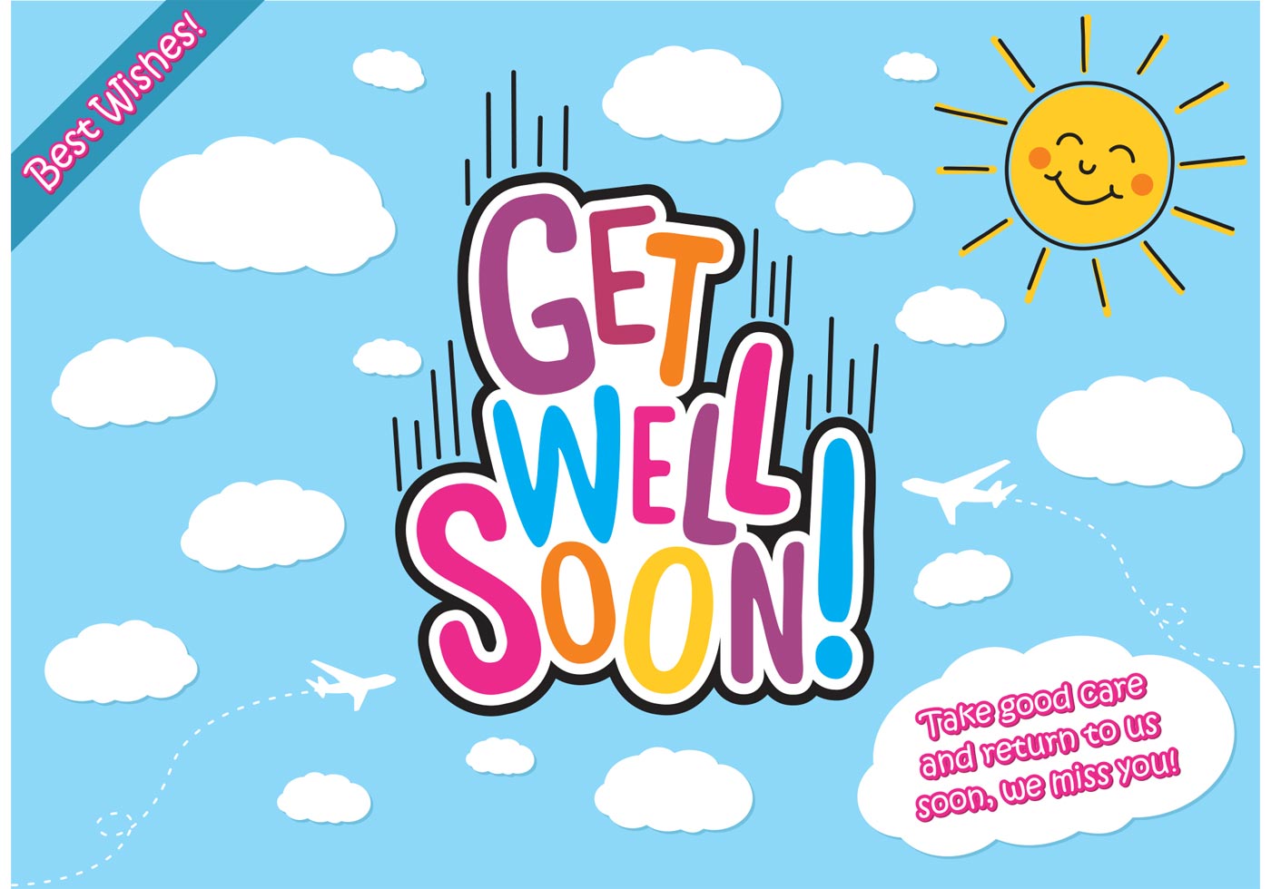 Download Get Well Soon Cards Vector Free - Download Free Vectors ...