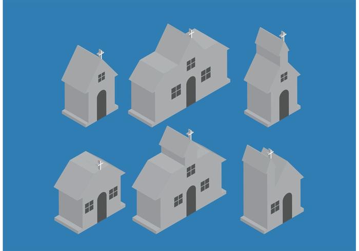 3D Country Church Vectors 3D Country Church Vectors