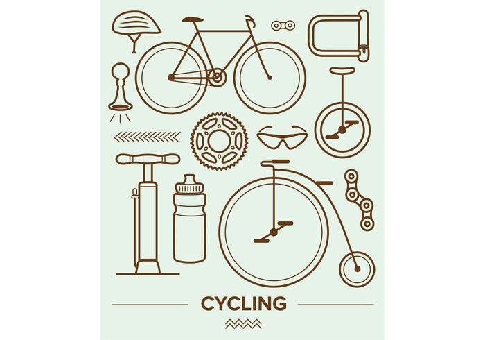 Ciclismo Vector Iconos