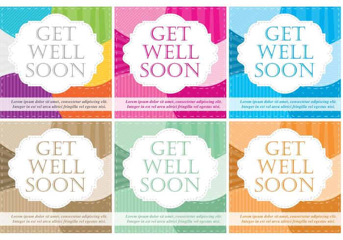 Get Well Soon Scrapbook Vector Cards