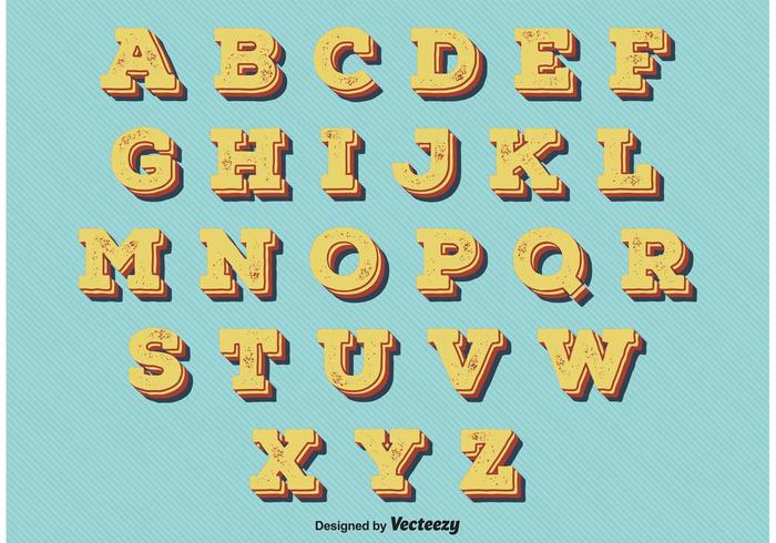 Vintage Retro Style Alphabet vector