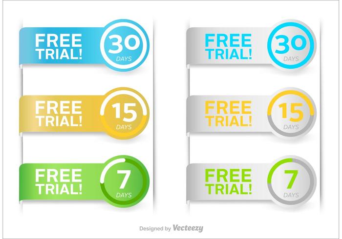 Free Trial Vector Buttons