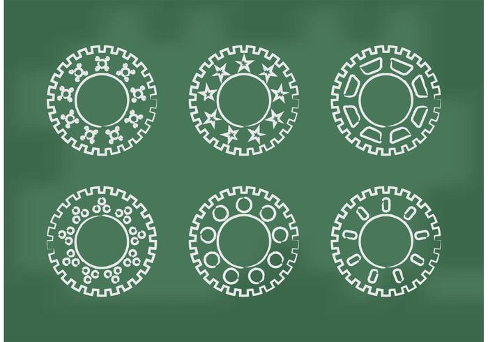 Vectores de la rueda dentada de la bici