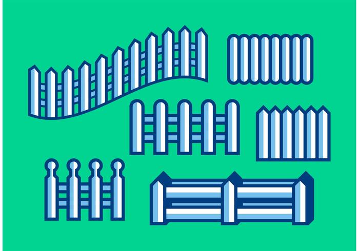 Vectores de valla de piquete minimalista