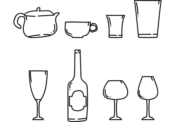 Vector Dinner Set for Beverages 