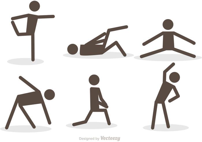 Entrenamiento Stick Figura Iconos Vector Pack