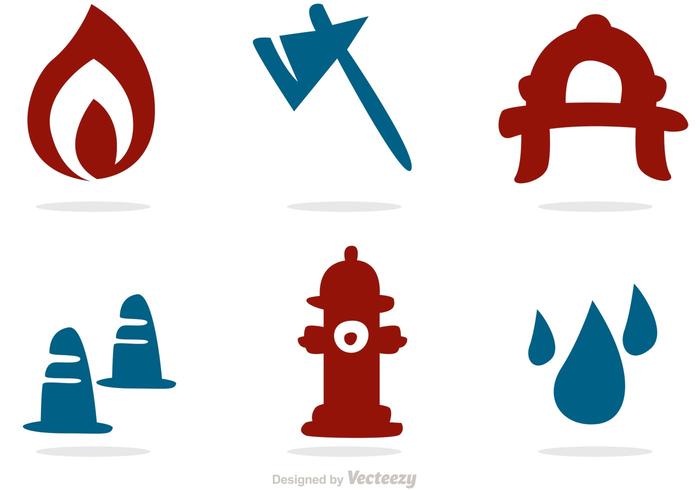 Silhouette Icons Fireman Vector Pack