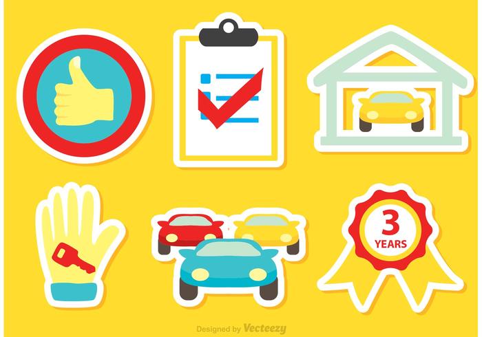 Iconos de concesionario de coches Vector