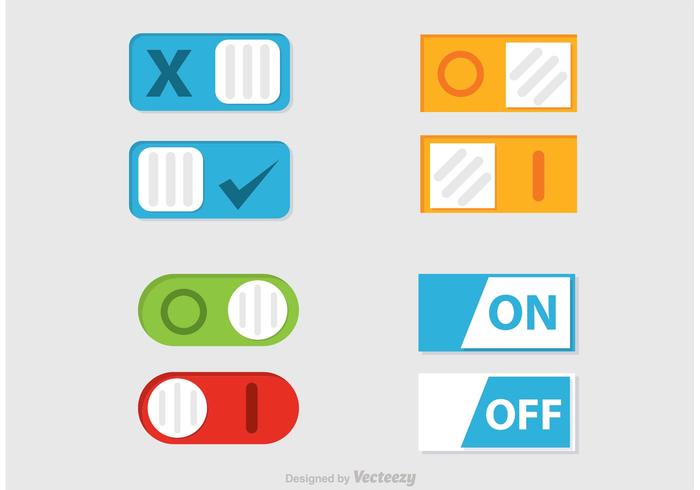 Download Toggle On Off Button Vector 89328 Vector Art at Vecteezy