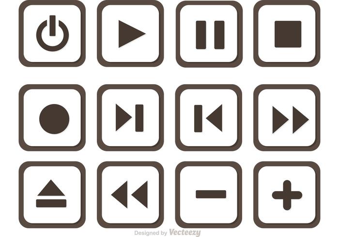 Set Of Media Player Button Vector Set Of Media Player Button Vector