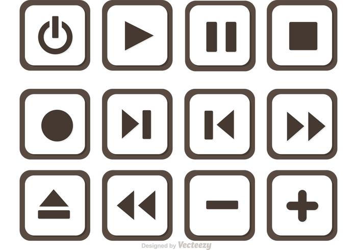 Set Of Media Player Button Vector