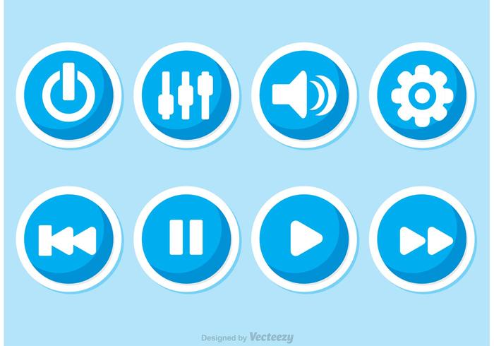 Vectores de los botones del reproductor de música