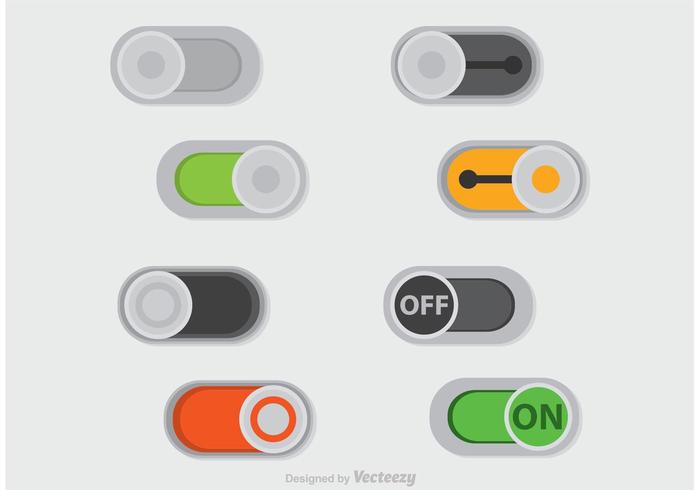 On Off Sliders Button Vector