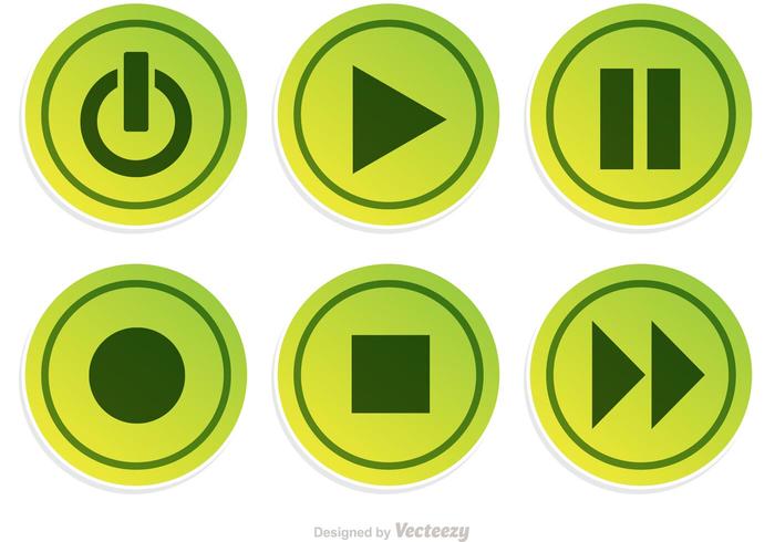 Media Plyer Green Button Vector