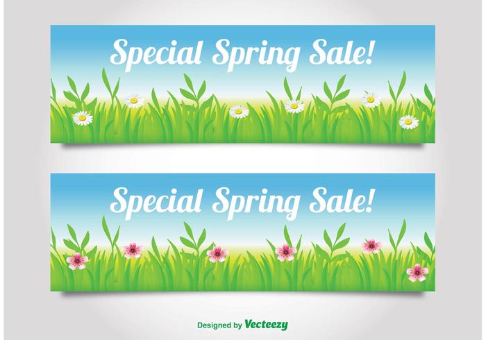 Banners de venta de primavera vector