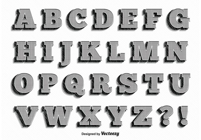 Download Retro Vintage Alphabet Set 89342 Vector Art at Vecteezy